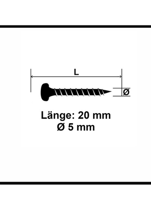 Fischer Power-Fast II FPF II Spanplattenschraube 5,0x20 mm 200 Stück ( 670435 ) Pan Head mit Torx Vollgewinde galvanisch verzinkt, blau passiviert