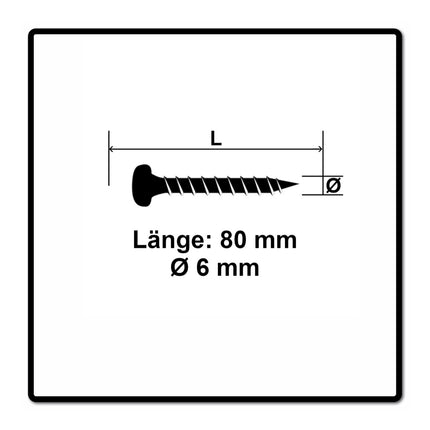 Fischer Power-Fast II FPF II Viti per pannelli 6,0x80 mm - 50 pz. ( 670534 ) Testa tonda con filettatura parziale Torx elettrolitica, blu passivata