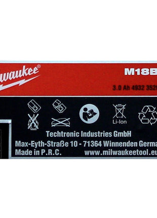 Juego de arrancador de batería Milwaukee de 18 V con 2 baterías M18 BX B3 de 3,0 Ah (2x 4932352668)