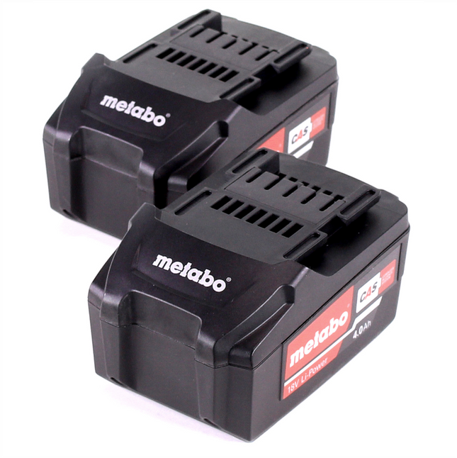 Metabo battery set 2x Li-Power battery pack 18 V 4.0 Ah CAS Li-Ion battery ( 2x 625591000 ) with charge level indicator