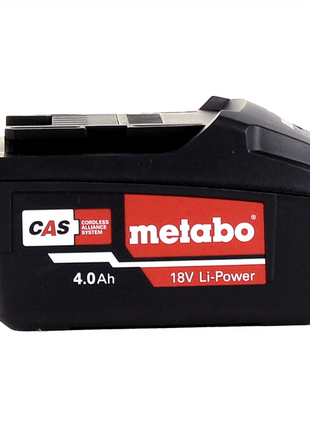 Zestaw akumulatorów Metabo 4x akumulator Li-Power 18 V 4,0 Ah CAS Li-Ion ( 4x 625591000 ) ze wskaźnikiem poziomu naładowania