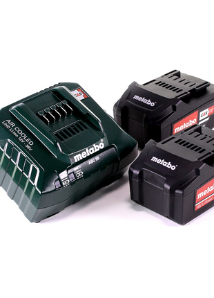 Metabo Basis Set 2x Li-Power Akkupack 18 V 4,0 Ah CAS Li-Ion Akku ( 2x 625591000 ) + Ladegerät ASC 55 ( 627044000 )