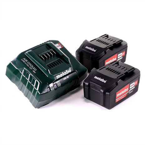 Metabo set básico 2x batería Li-Power 18 V 4,0 Ah CAS Li-Ion (2x 625591000) + cargador ASC 55 (627044000)