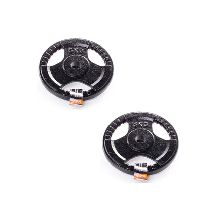 Set de barra de pesas para entrenamiento de tríceps y bíceps de 85 cm + 4 discos de pesas de hierro fundido (2 de 10,0 kg + 2 de 5,0 kg)