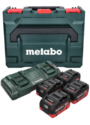 Metabo Basis Set 4x LiHD Akkupack 18 V 5,5 Ah Li-Ion Akku CAS System ( 685180000 ) + ASC 145 DUO Doppel Ladegerät + metaBOX - Toolbrothers