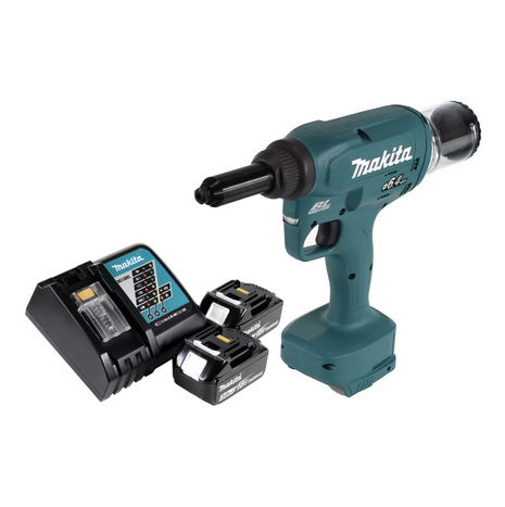 Makita DRV 250 RF remachadora ciega a batería 18V 20kN sin escobillas + 2x batería 3.0Ah + cargador