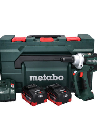 Metabo NP 18 LTX BL 5.0 remachadora ciega a batería 18 V 10 kN sin escobillas + 2x batería 5,5 Ah + cargador + metaBOX