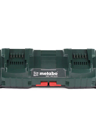 Metabo Basis Set 2x Li-Power Akkupack 18 V 4,0 Ah CAS Li-Ion Akku ( 2x 625591000 ) + Doppelladegerät ASC 145 DUO ( 627495000 )