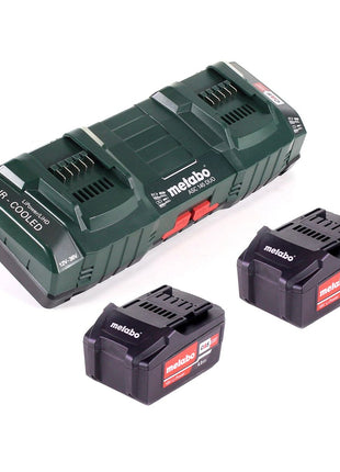 Podstawowy zestaw Metabo 2x akumulator Li-Power 18 V 4,0 Ah CAS Li-Ion ( 2x 625591000 ) + podwójna ładowarka ASC 145 DUO ( 627495000 )