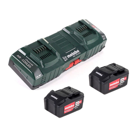 Set básico Metabo con 2 baterías Li-Power 5,2Ah + cargador doble ASC 145 DUO