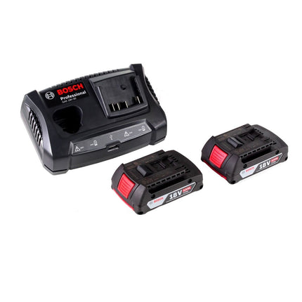 Taladro atornillador inalámbrico Bosch GSR 18V-21 18V 55Nm (06019H1070) + 2x batería 2,0Ah + cargador + 19 piezas. Juego de brocas + juego de puntas 32 piezas + estuche