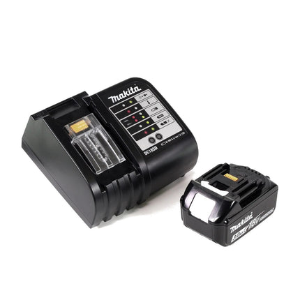 Makita DHP 453 SFTKW Taladro combinado de impacto a batería 18V / Color blanco + Maletín + 1x Batería 3,0 Ah + Cargador DC18SD + Juego de brocas y puntas de 100 accesorios