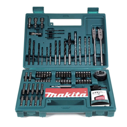 Makita DHP 453 SGTK W Taladro percutor inalámbrico 18 V 42Nm + 1x batería 6,0Ah + cargador + juego de brocas de 100 piezas + estuche