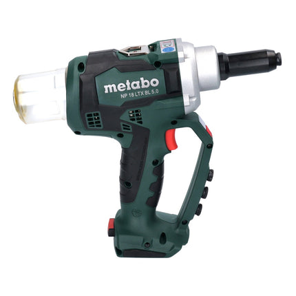 GRATIS 3 años de servicio completo protección integral Metabo NP 18 LTX BL 5.0 remachadora ciega a batería 18 V 10 kN sin escobillas (619002840) + metaBOX - sin batería, sin cargador