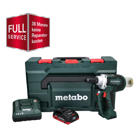 GRATIS 3 años de servicio completo protección integral Metabo NP 18 LTX BL 5.0 remachadora ciega a batería 18 V 10 kN sin escobillas + 1x batería 4.0 Ah + cargador + metaBOX