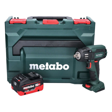 Metabo SSW 18 LTX 400 BL akumulatorowy klucz udarowy 18 V 400 Nm 1/2" bezszczotkowy + 1x akumulator 5,5 Ah + metaBOX - bez ładowarki