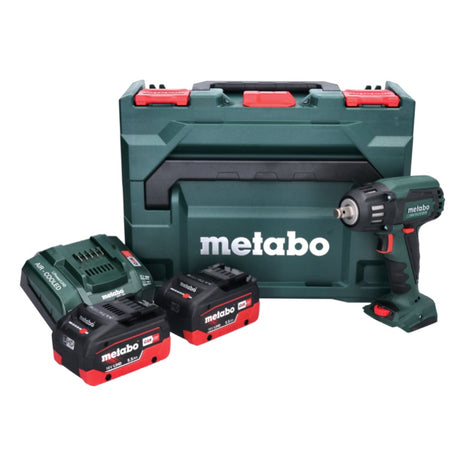 Metabo SSW 18 LTX 400 BL Atornillador de impacto a batería 18 V 400 Nm 1/2" sin escobillas + 2x batería 5,5 Ah + cargador + metaBOX