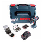 Taladro atornillador inalámbrico Bosch GSR 18V-28 18V 63Nm + 1x batería 2,0Ah + cargador + 19 piezas. Juego de brocas + juego de puntas de 32 piezas + L-Boxx