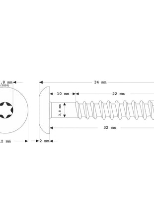 Tornillos para fachada Meisterling 4,8x32 mm 100 piezas (010020000101) 12 mm cabeza plana blanco con rosca parcial Torx Acero inoxidable V2A