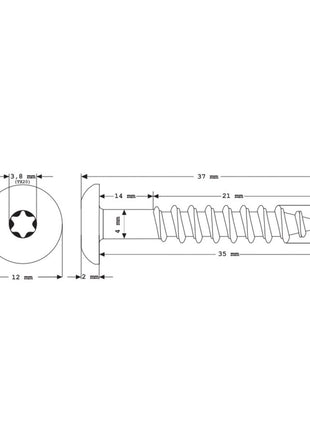 Tornillos para fachada Meisterling 5,5x35 mm 100 piezas (010030000111) 12 mm cabeza plana antracita con rosca parcial Torx Acero inoxidable V4A