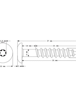 Tornillos para fachada Meisterling 5,5x35 mm 100 piezas (010030000121) 12 mm cabeza plana gris claro con rosca parcial Torx Acero inoxidable V4A