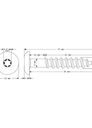 Tornillos para fachada Meisterling 5,5x35 mm 100 piezas (010030000141) 12 mm cabeza plana verde oscuro con rosca parcial Torx Acero inoxidable V4A