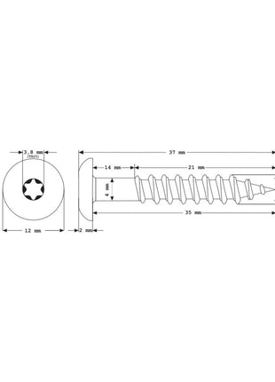 Tornillos para fachada Meisterling 5,5x35 mm 100 piezas (010030000171) 12 mm cabeza plana óxido rojo con rosca parcial Torx Acero inoxidable V4A