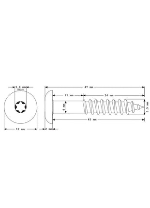 Tornillos para fachada Meisterling 5,5x45 mm 100 piezas (010030000311) 12 mm cabeza plana blanco con rosca parcial Torx Acero inoxidable V4A