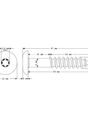 Tornillos para fachada Meisterling 5,5x45 mm 100 piezas (010030000321) 12 mm cabeza plana antracita con rosca parcial Torx Acero inoxidable V4A