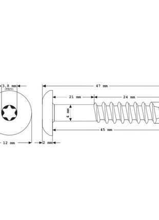 Tornillos para fachada Meisterling 5,5x45 mm 100 piezas (010030000331) 12 mm cabeza plana gris oscuro con rosca parcial Torx Acero inoxidable V4A