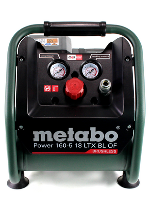 Metabo Power 160-5 18 LTX BL OF Akku Kompressor 18 V 8,0 bar Brushless + 2x LiHD Akkupack 5,5 Ah + Ladegerät