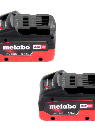 Metabo Power 160-5 18 LTX BL OF compresseur sans fil 18 V 8,0 bar sans brosse + 2x batterie LiHD 5,5 Ah + chargeur