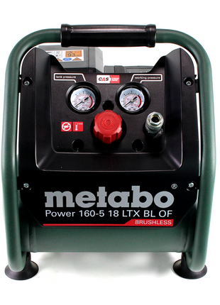 Metabo Power 160-5 18 LTX BL OF Akku Kompressor 18 V 8,0 bar Brushless + 2x LiHD Akkupack 8,0 Ah + Ladegerät