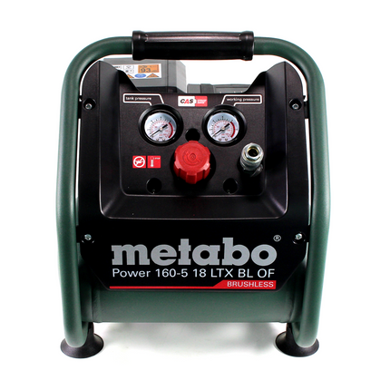 Metabo Power 160-5 18 LTX BL OF Compresor sin cable 18 V 8,0 bar sin escobillas + 2x batería LiHD 8,0 Ah + cargador