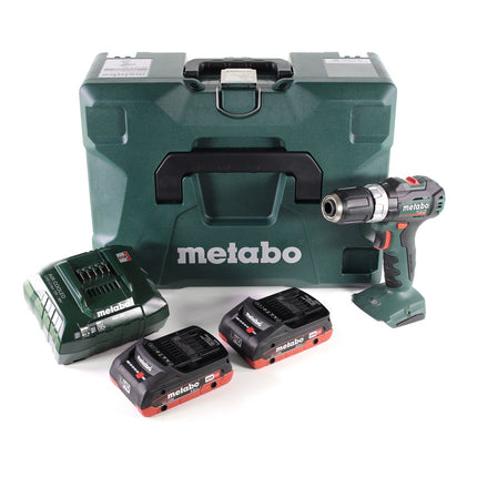 Taladro percutor a batería Metabo SB 18 L BL 18 V 60 Nm sin escobillas + 2 baterías LiHD 4,0 Ah + cargador + MetaLoc