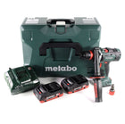 Metabo BS 18 LTX-3 BL QI taladro atornillador a batería 18 V 120 Nm sin escobillas + 2 baterías LiHD 4,0 Ah + cargador + MetaLoc