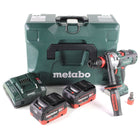 Metabo SB 18 LTX-3 BL QI taladro percutor a batería 18 V 120 Nm sin escobillas + 2x batería LiHD 8,0 Ah + cargador + metaBOX