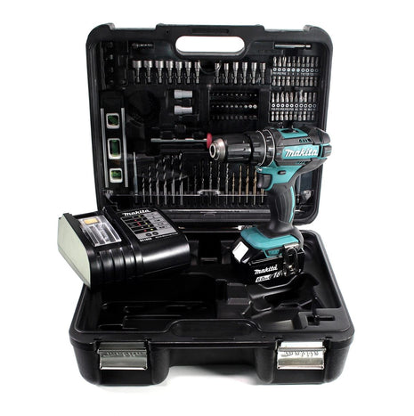 Taladro percutor inalámbrico Makita DHP 482 SGTK 18 V 62 Nm + 1x batería 6,0 Ah + cargador + set de accesorios 101 piezas + estuche