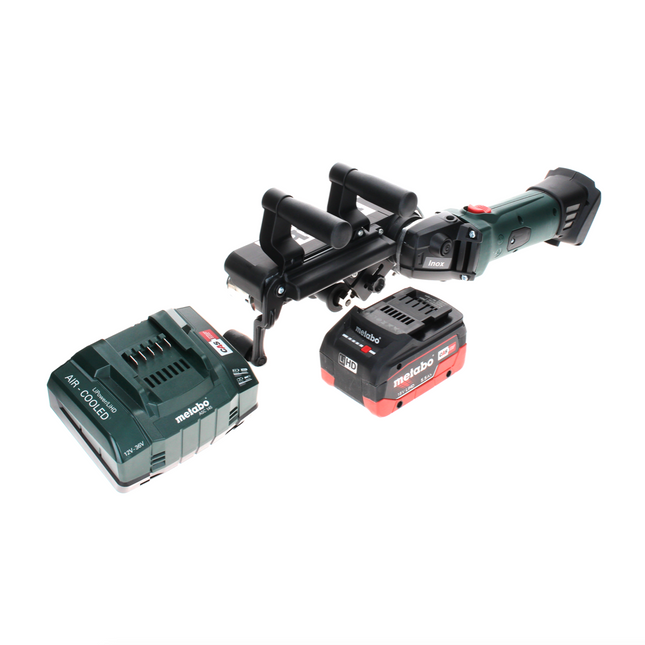 Metabo RB 18 LTX 60 Lijadora de cinta para tubos a batería 18 V 60 mm + 1x batería LiHD 5,5 Ah + cargador