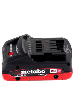 Tijeras de hojalata para batería Metabo SCV 18 LTX BL 1.6 18 V sin escobillas + 1x batería LiHD 4,0 Ah + MetaLoc - sin cargador