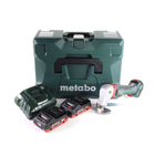 Tijeras de hojalata para batería Metabo SCV 18 LTX BL 1.6 18 V sin escobillas + 2 baterías LiHD 4,0 Ah + cargador + MetaLoc