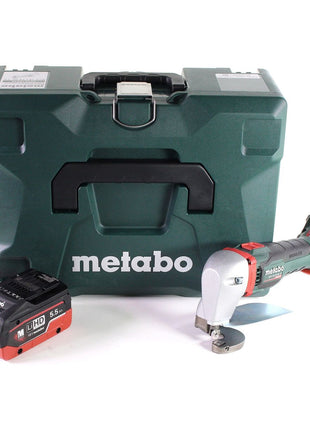 Tijeras de hojalata para batería Metabo SCV 18 LTX BL 1.6 18 V sin escobillas + 1x batería LiHD 5,5 Ah + MetaLoc - sin cargador