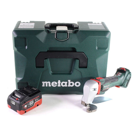 Metabo SCV 18 LTX BL 1.6 Akku Blechschere 18 V Brushless + 1x LiHD Akku 5,5 Ah + MetaLoc - ohne Ladegerät