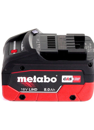 Tijeras de hojalata para batería Metabo SCV 18 LTX BL 1.6 18 V sin escobillas + 1x batería LiHD 8,0 Ah + MetaLoc - sin cargador