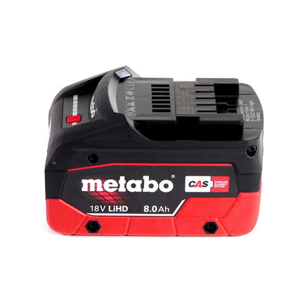 Tijeras de hojalata para batería Metabo SCV 18 LTX BL 1.6 18 V sin escobillas + 1x batería LiHD 8,0 Ah + MetaLoc - sin cargador