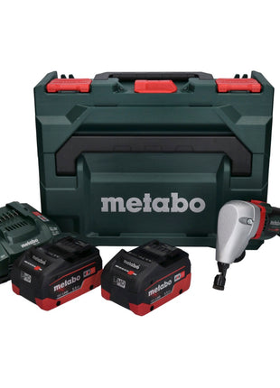 Metabo NIV 18 LTX BL Grignoteuse sans fil 18 V brushless + 2x Batteries LiHD 5,5 Ah + Chargeur + metaBOX