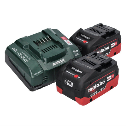 Nibbler de batería Metabo NIV 18 LTX BL 1.6 Nibbler sin escobillas de 18 V + 2 baterías LiHD de 8,0 Ah + cargador + metaBOX
