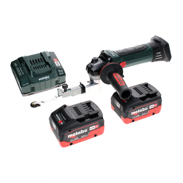 Metabo BF 18 LTX 90 lima de banda de batería 18 V 90 mm + 2x batería LiHD 8,0 Ah + cargador