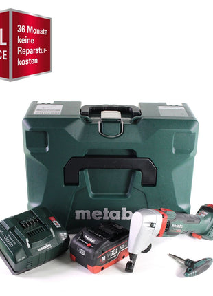 GRATIS 3 Jahre Full Service Rundum Schutz Metabo NIV 18 LTX BL 1.6 Akku Nibbler 18 V Brushless Knabber + 1x LiHD Akku 5,5 Ah + Ladegerät + MetaLoc