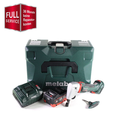 Metabo NIV 18 LTX BL 1.6 Grignoteuse sans fil GRATUIT 3 ans de service complet protection complète 18 V grignoteuse sans balais + 1x Batterie LiHD 5,5 Ah + Chargeur + MetaLoc